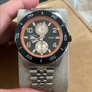 Tommy Bahama Men's Silver and Black Watch